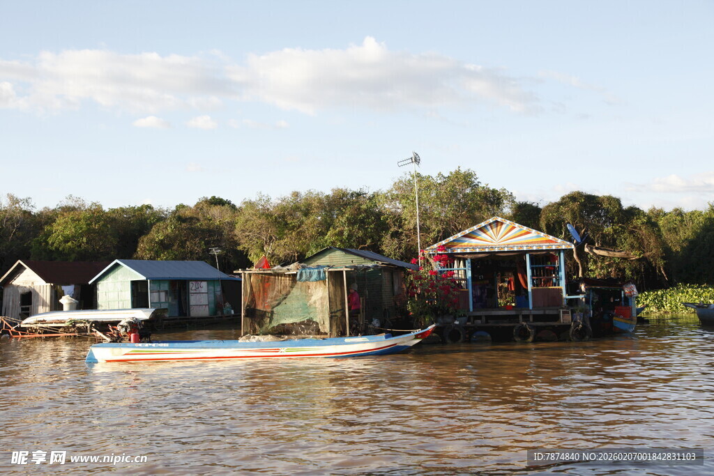 水上小屋 宁静水乡景致