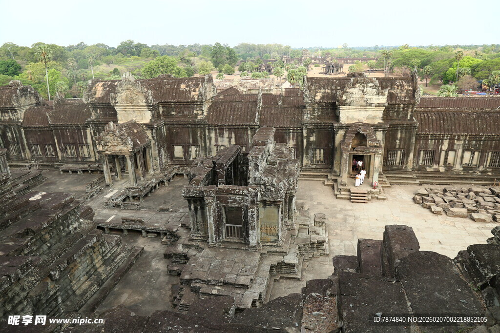 吴哥窟古老建筑俯瞰
