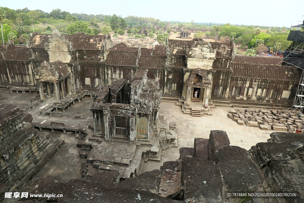 吴哥窟古老建筑俯瞰