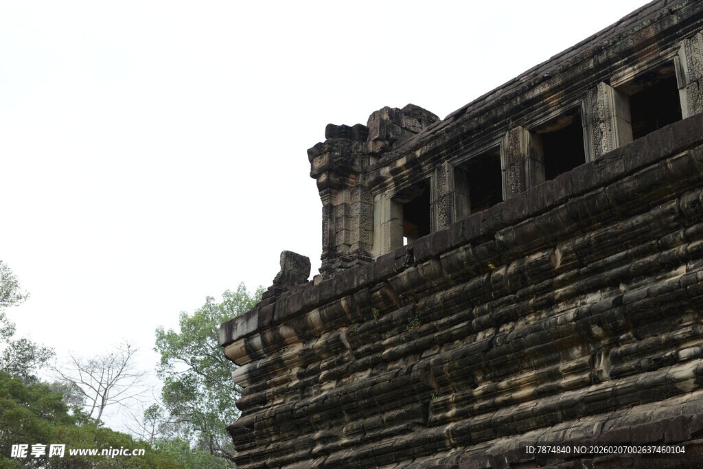 古老神秘的柬埔寨寺庙一角