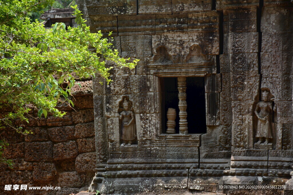 古老神秘的寺庙建筑一角