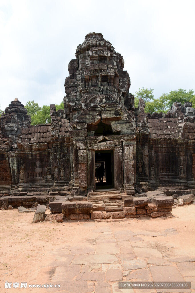古老柬埔寨寺庙建筑景观