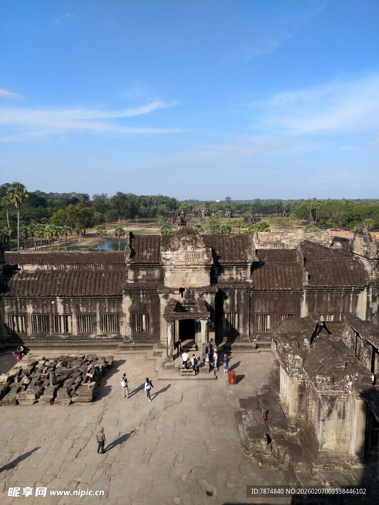 吴哥窟遗址全景