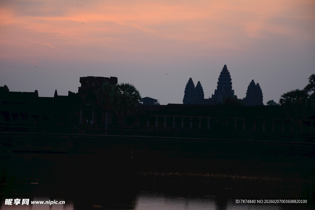 吴哥窟日落美景