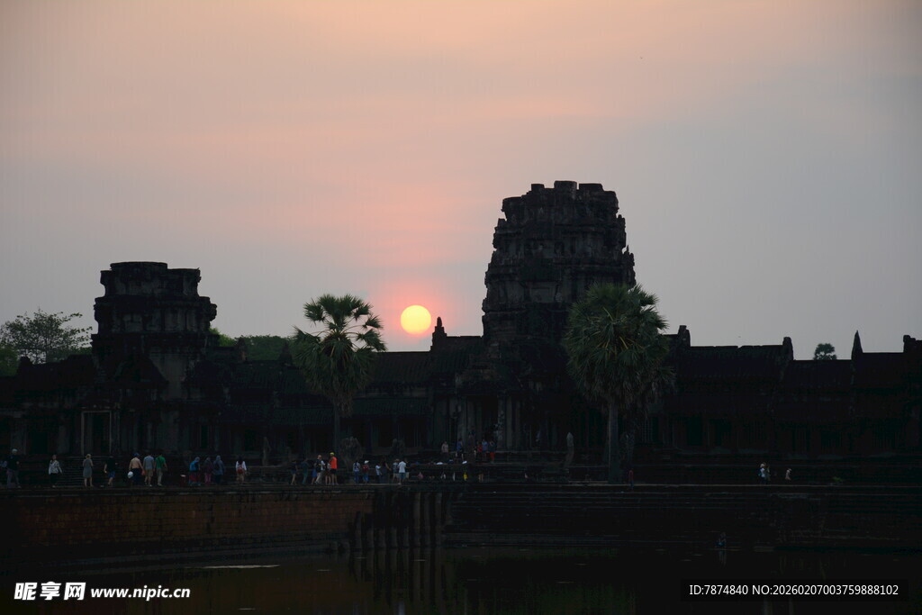 吴哥窟日落美景