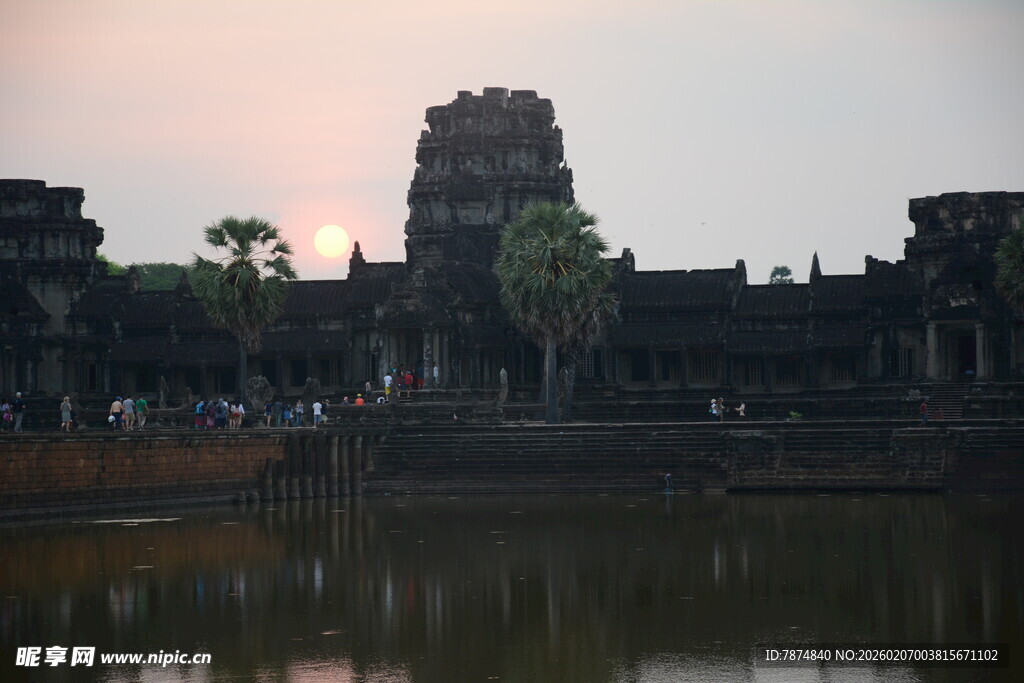 吴哥窟黄昏美景