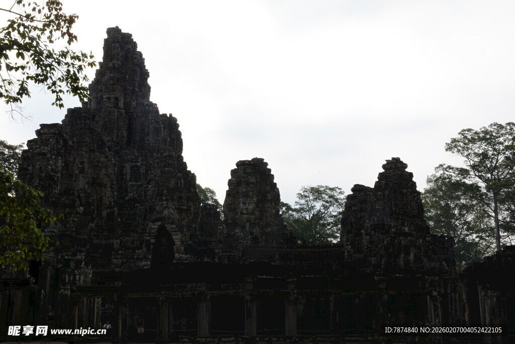 吴哥窟古老建筑剪影