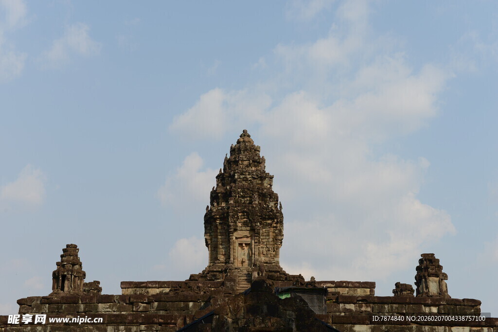 吴哥窟古老建筑天际线