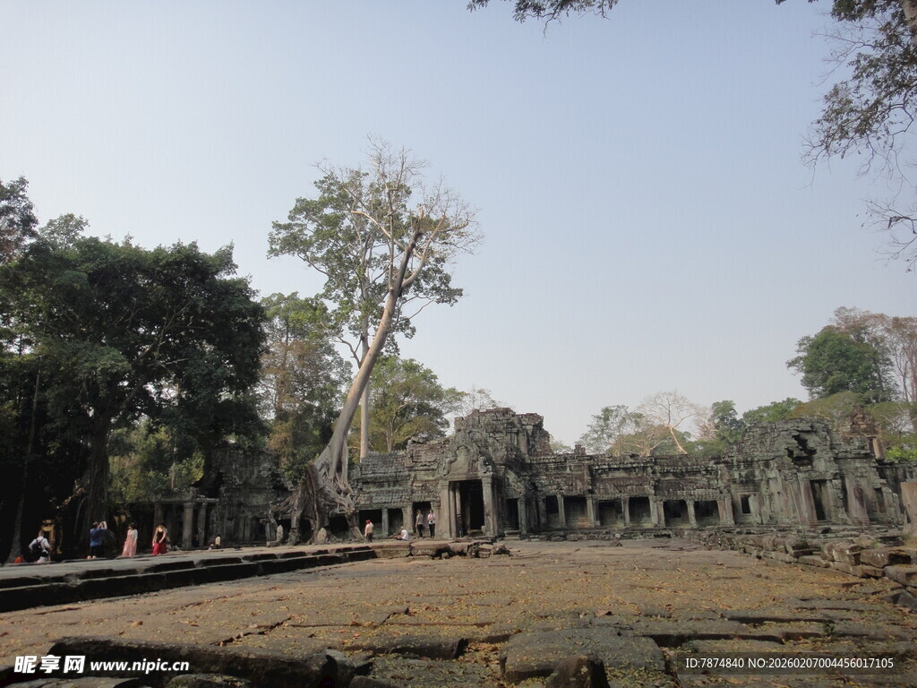 吴哥窟古老遗迹景观