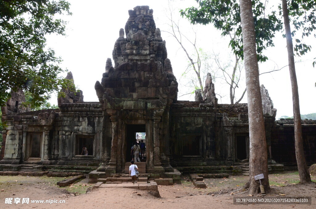 古老柬埔寨寺庙建筑景观