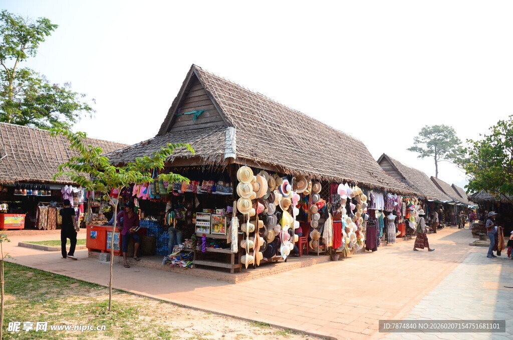 非洲风情集市摊位景观