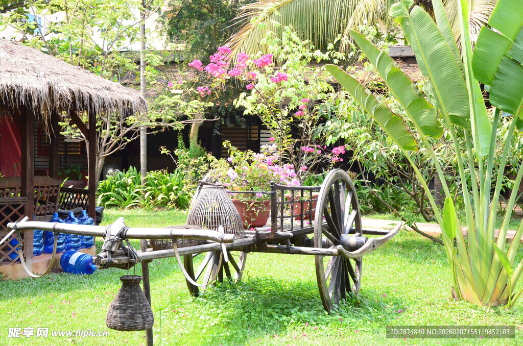 田园庭院中的古朴景观