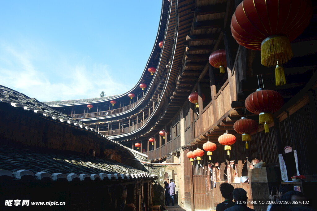 福建土楼内景的古朴风貌