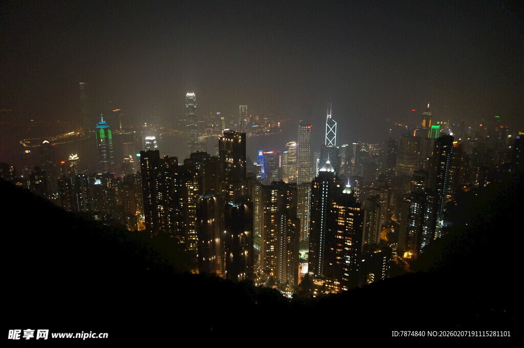 城市夜景俯瞰