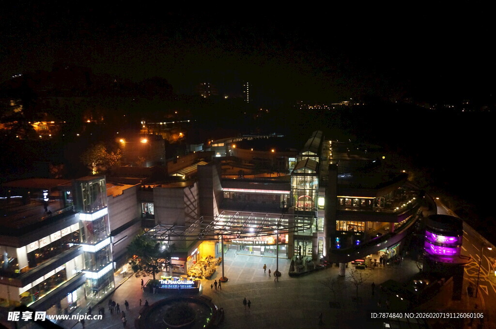 城市璀璨夜景俯瞰图