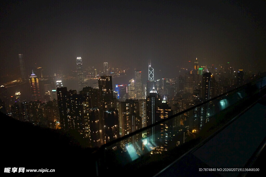城市璀璨夜景俯瞰图