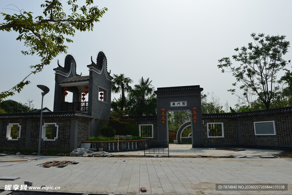 中式传统门楼建筑景观