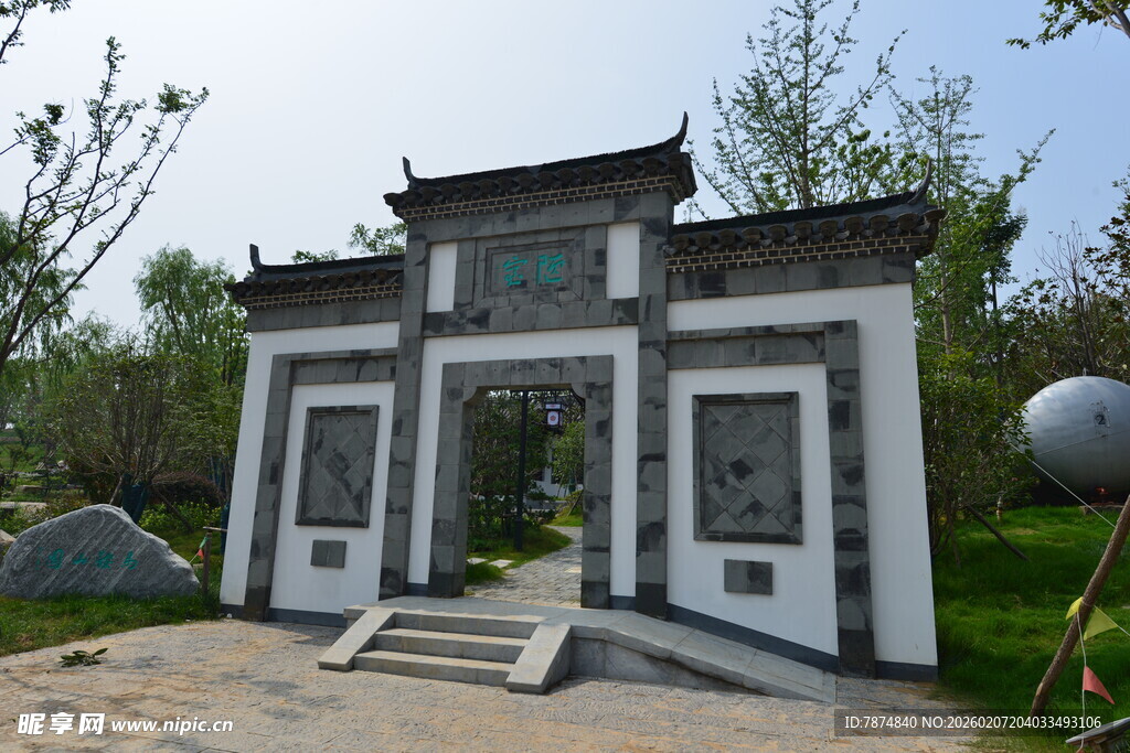 中式古典门楼景观