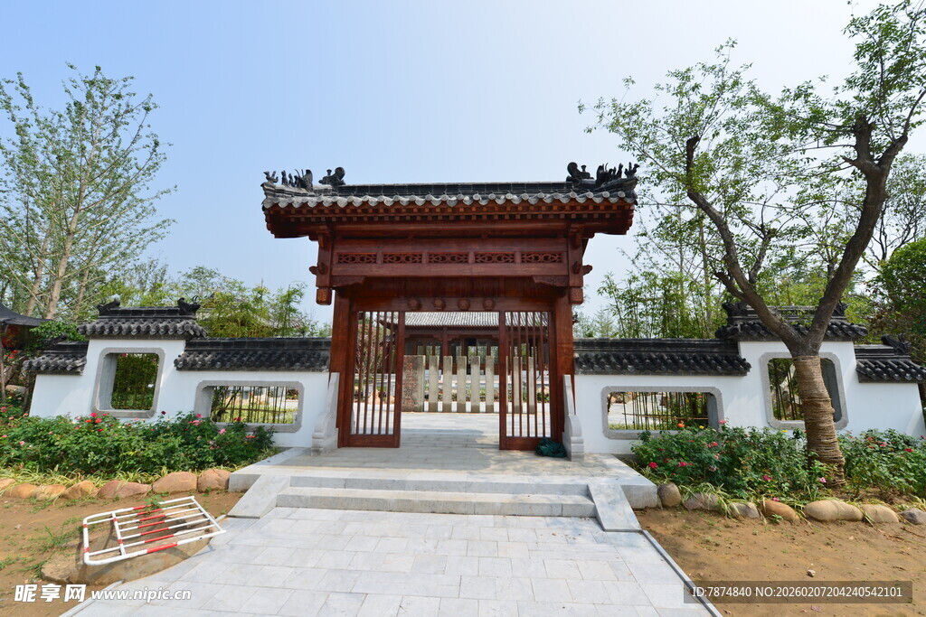 中式古典门楼景观