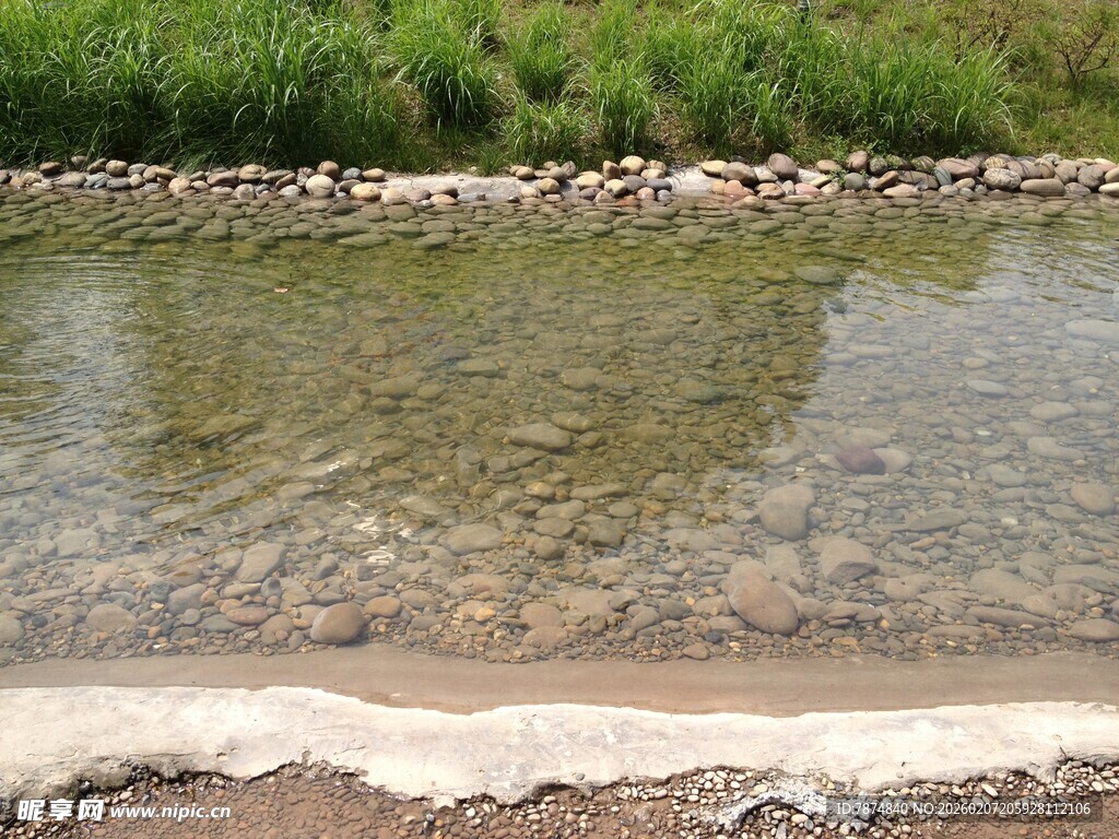 清澈溪边景