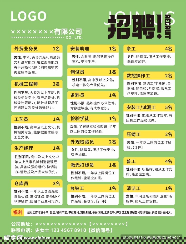 企业招聘岗位信息