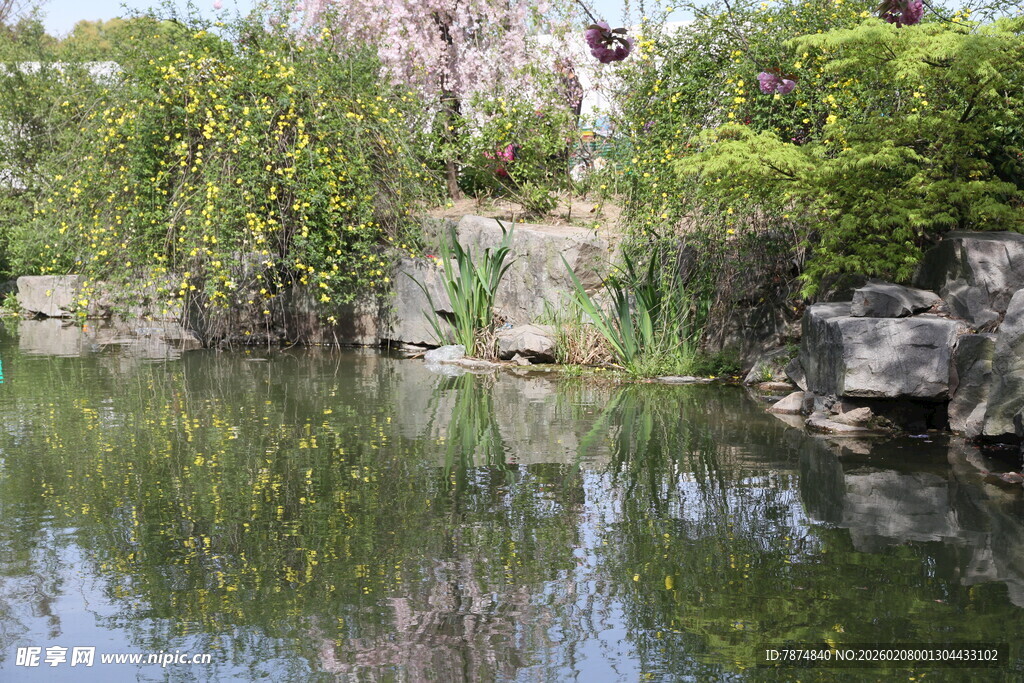 中式园林池塘景观