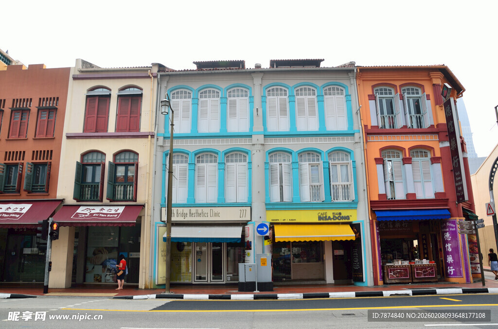 多彩南洋风格沿街建筑