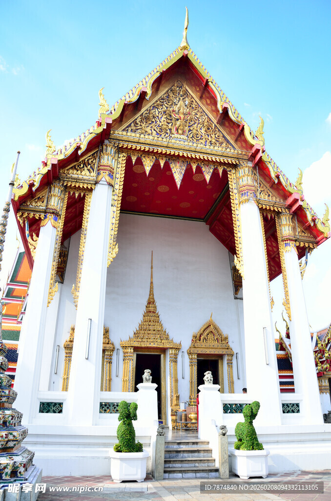 马来西亚泰国华丽寺庙建筑景观