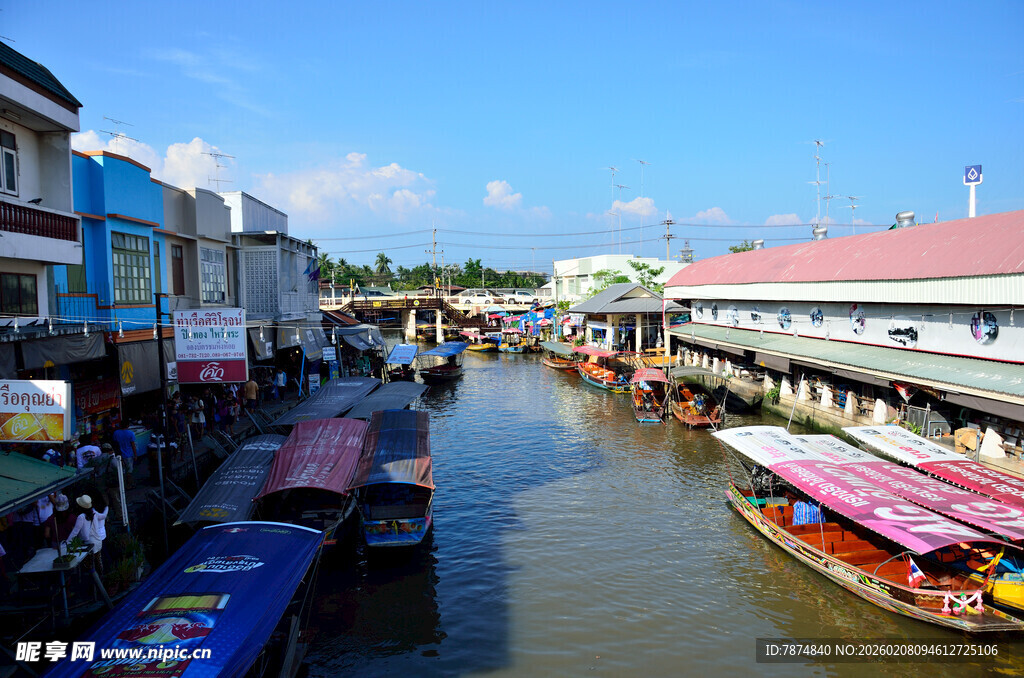 马来西亚水上集市景观