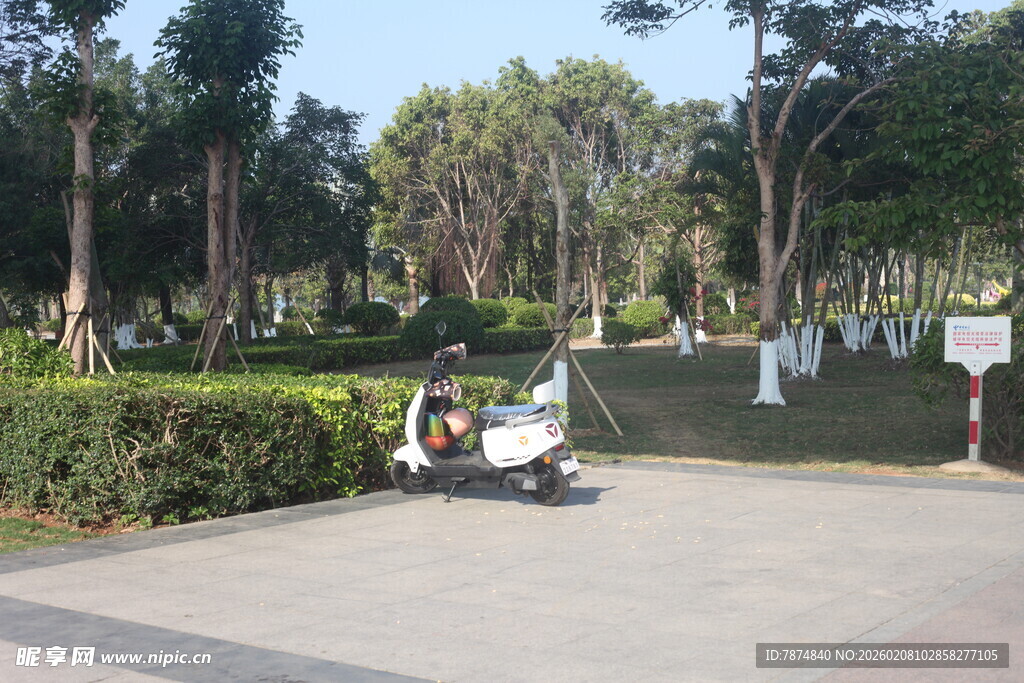 湛江公园内的休闲摩托车