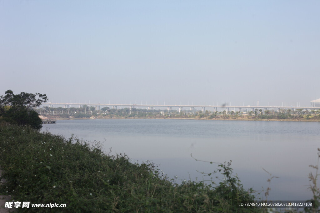 湛江宁静河畔风光