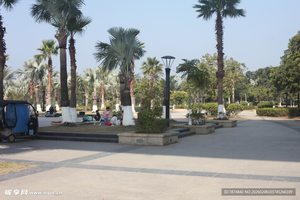 湛江城市中的静谧休闲广场