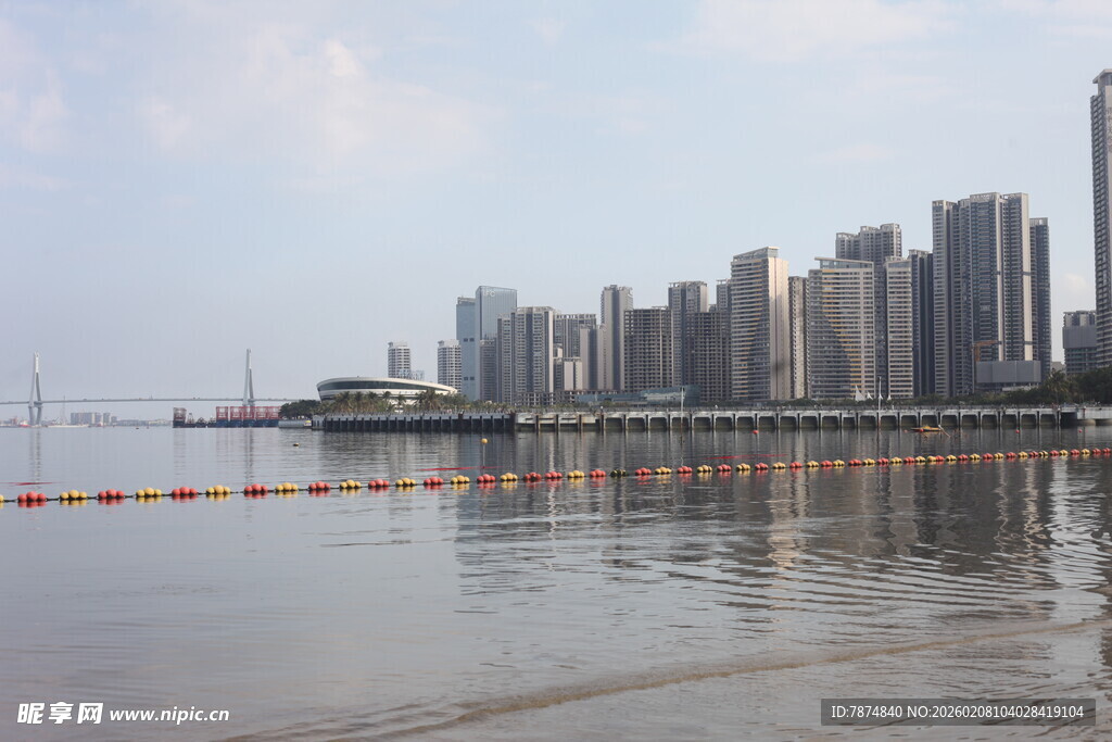 湛江海滨城市天际线景观