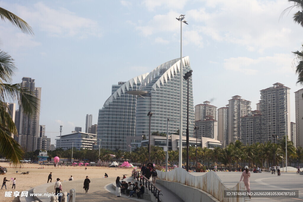 湛江海滨城市风光 热闹休闲地