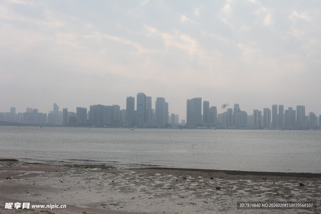 湛江海滨城市天际线景观
