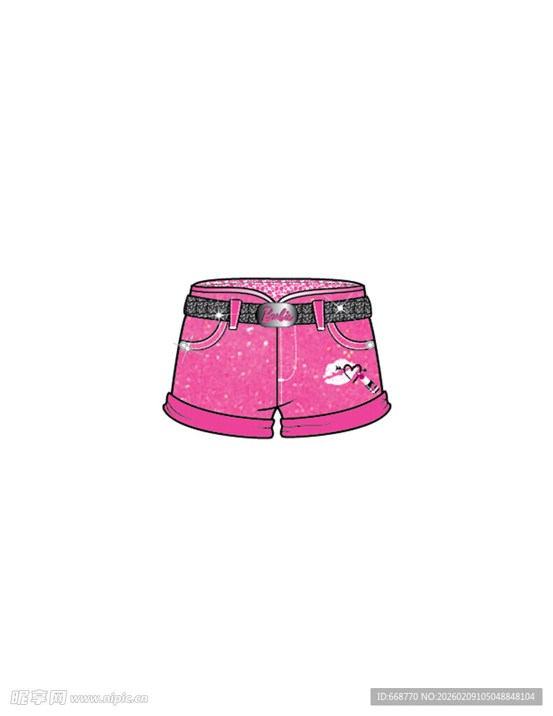 粉色时尚运动短裤