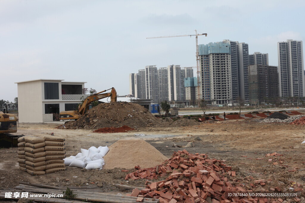 城市建筑工地现场景象
