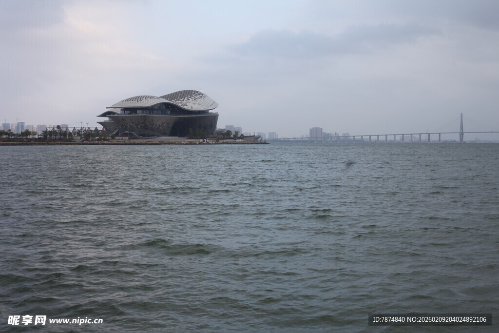 海上建筑远景