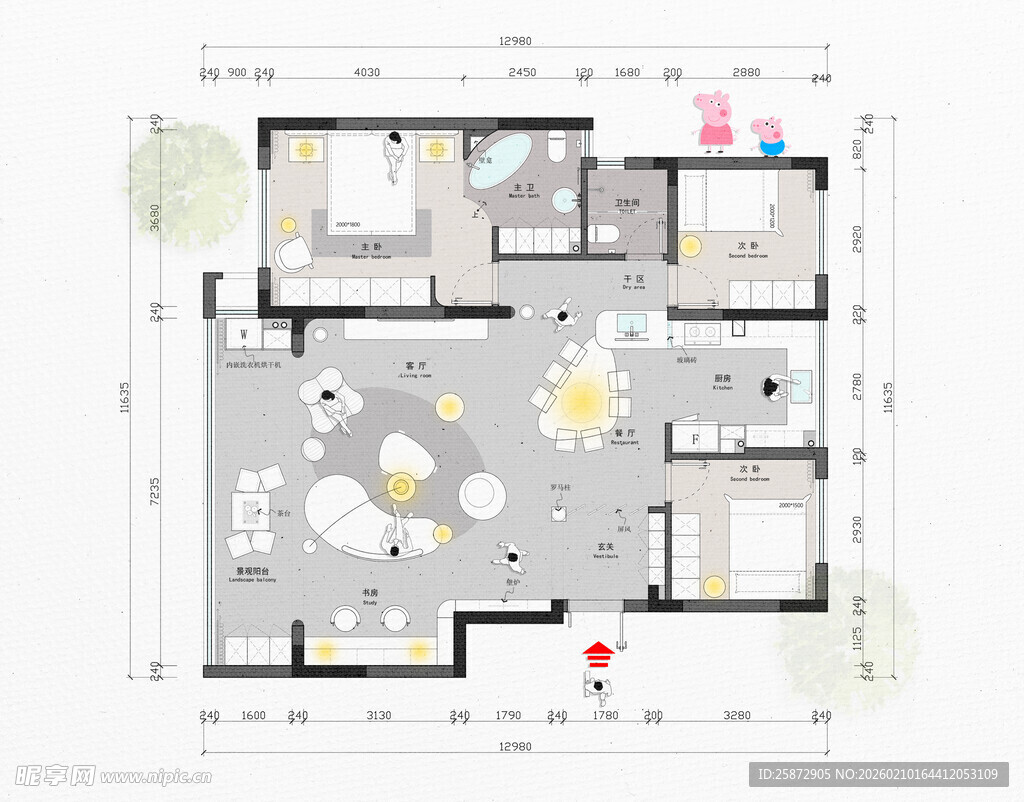 现代简约风房屋平面图