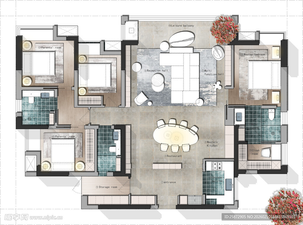 现代风格精致户型平面图