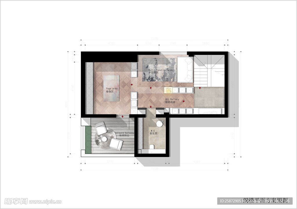 简约两居室平面图设计