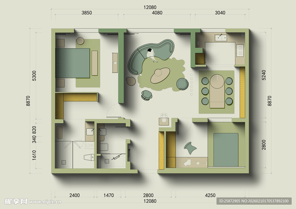 简约风格房屋平面图展示