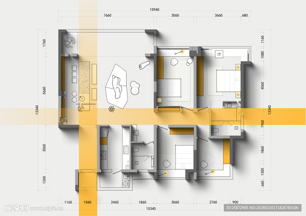 现代简约风白色置物架设计