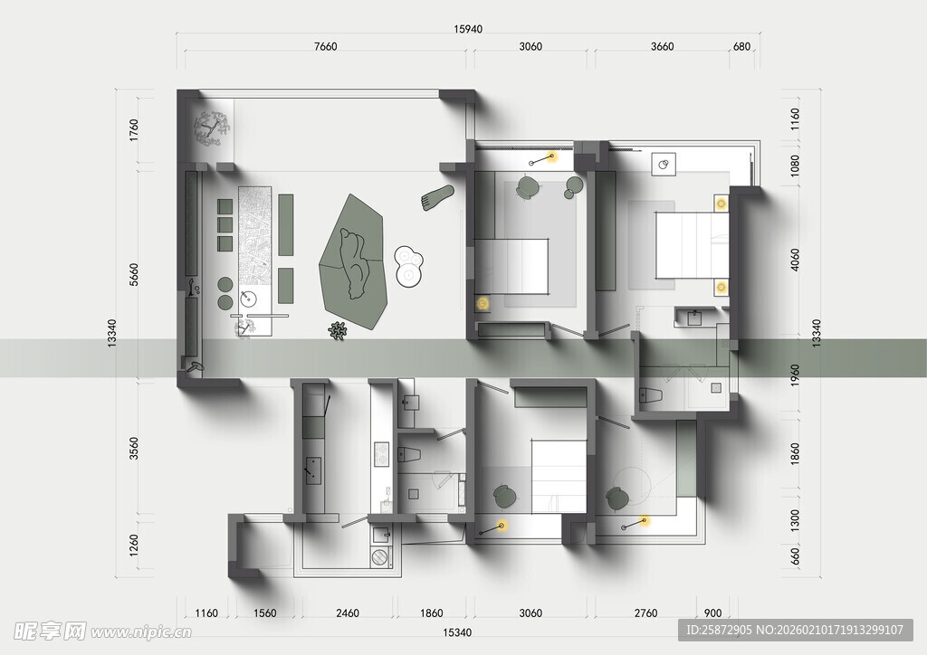简约立体几何风格室内设计