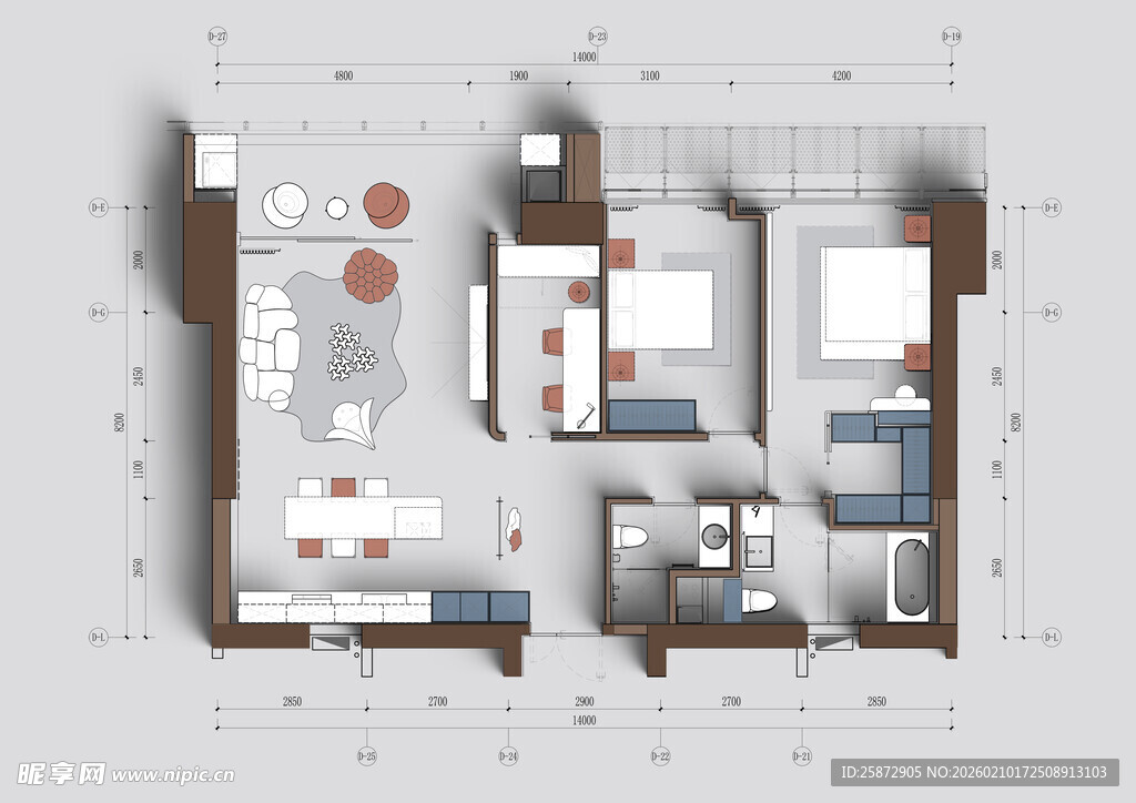 现代简约风格房屋平面图
