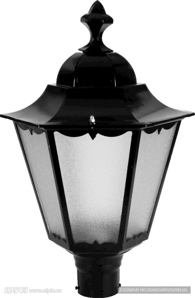 复古户外黑色玻璃庭院灯