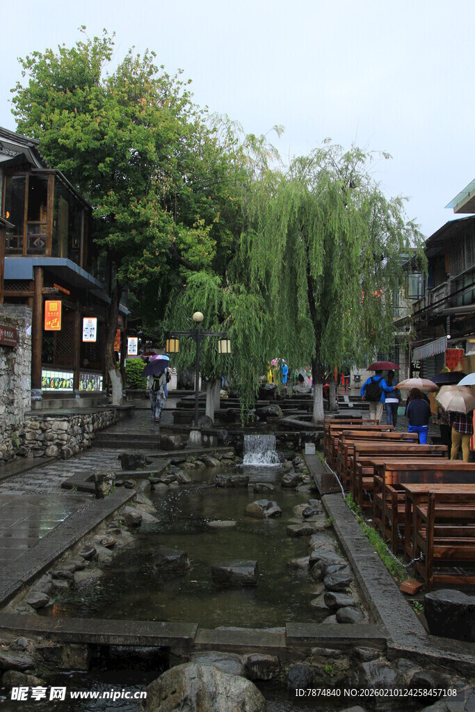 江南水乡古巷石桥风景