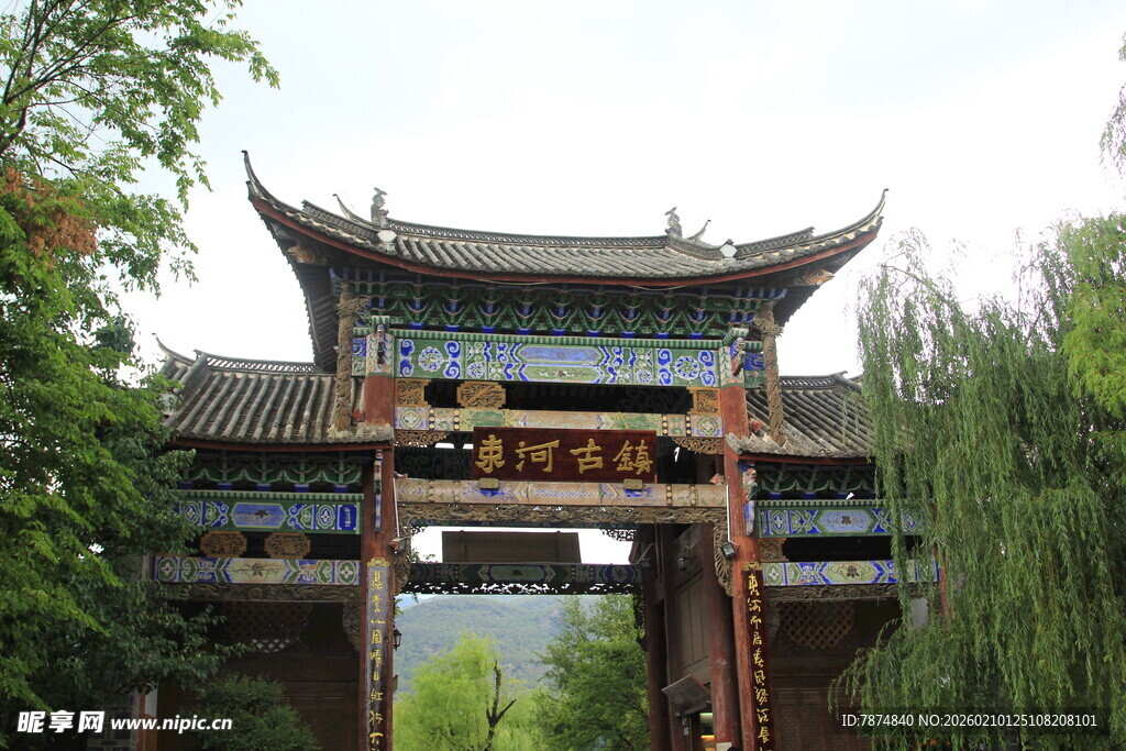 古色古香中式牌楼景观