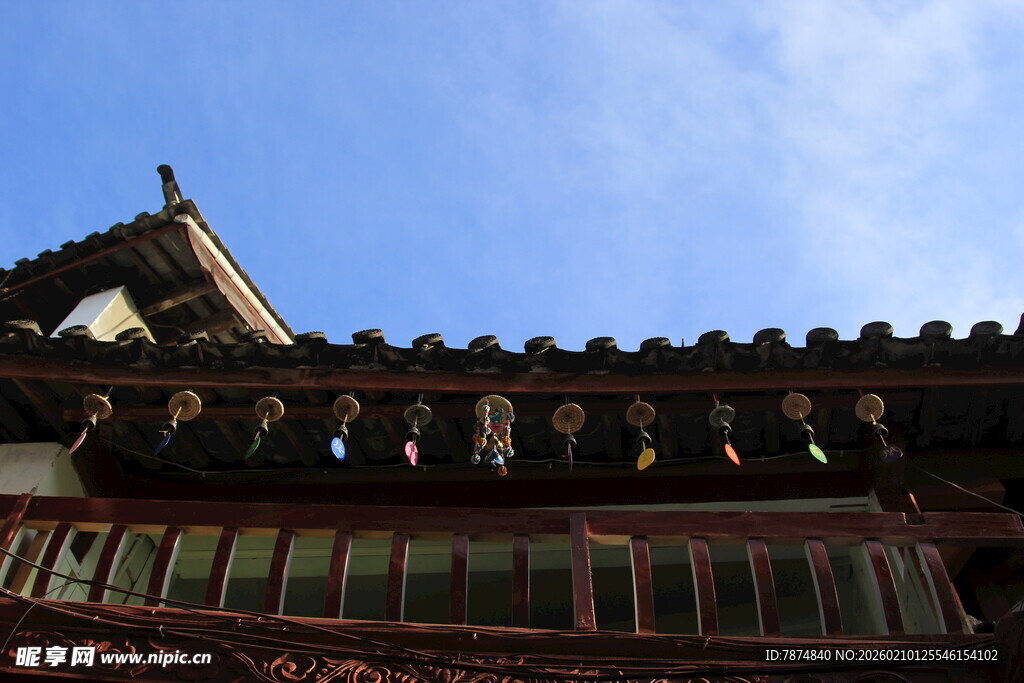 中式古建筑屋顶一角