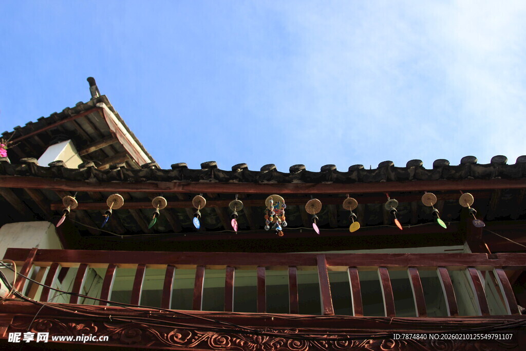 中式古建筑屋檐特写